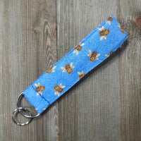 Handmade Wristlet Keychain - Buzzing Blue