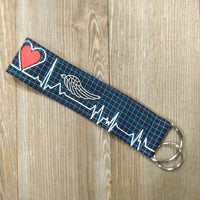 Handmade Wristlet Keychain - Heartbeat