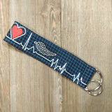 Handmade Wristlet Keychain - Heartbeat