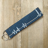 Handmade Wristlet Keychain - Heartbeat