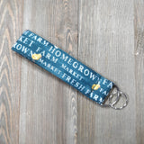 Handmade Wristlet Keychain - Home Grown Blue