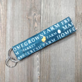 Handmade Wristlet Keychain - Home Grown Blue