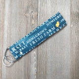 Handmade Wristlet Keychain - Home Grown Blue