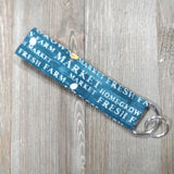 Handmade Wristlet Keychain - Home Grown Blue