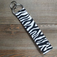 Handmade Wristlet Keychain - Zebra Stripes