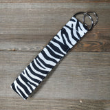 Handmade Wristlet Keychain - Zebra Stripes