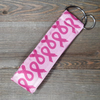 Handmade Wristlet Keychain - Fight for Pink