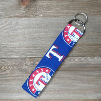 Handmade Wristlet Keychain - Texas Rangers