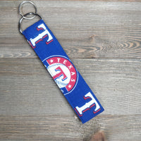 Handmade Wristlet Keychain - Texas Rangers