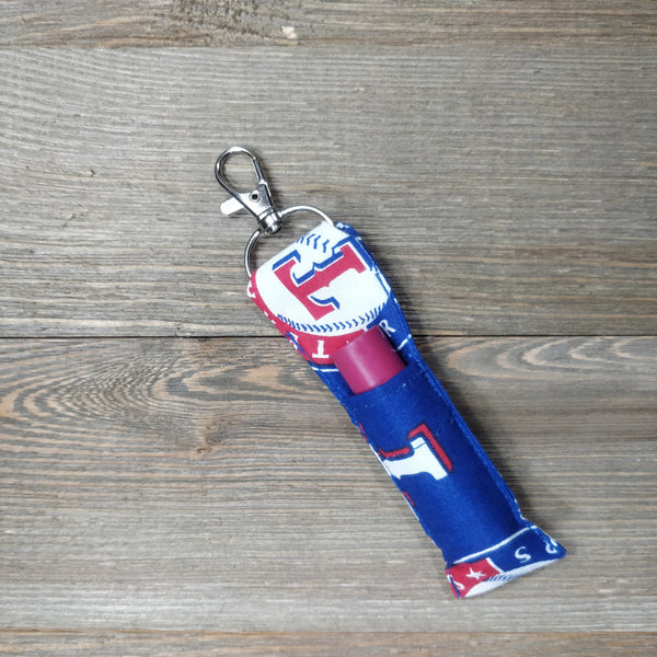 Handmade Chapstick Holder - Texas Rangers