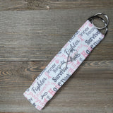 Handmade Wristlet Keychain - Breast Cancer Ribbon