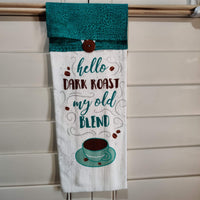Hello Dark Roast Towel