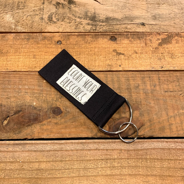 Handmade Wide Key Fob - Count Your Blessings