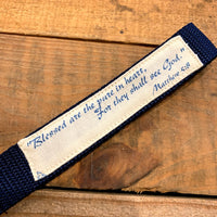 Handmade Wristlet Keychain - Blessed are the Pure in Heart