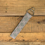Handmade Wristlet Keychain - Grey/Light Pink Genie