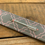 Handmade Wristlet Keychain - Grey/Light Pink Genie