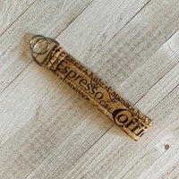 Handmade Wristlet Keychain - Coffee Lover