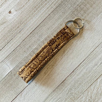Handmade Wristlet Keychain - Coffee Lover
