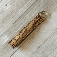 Handmade Wristlet Keychain - Coffee Lover
