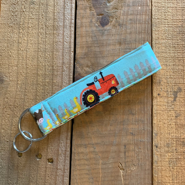 Handmade Wristlet Keychain - Farmer's Life