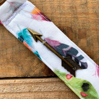 Handmade Wristlet Keychain - Boho Feathers