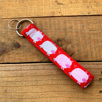 Handmade Wristlet Keychain - This Little Piggy
