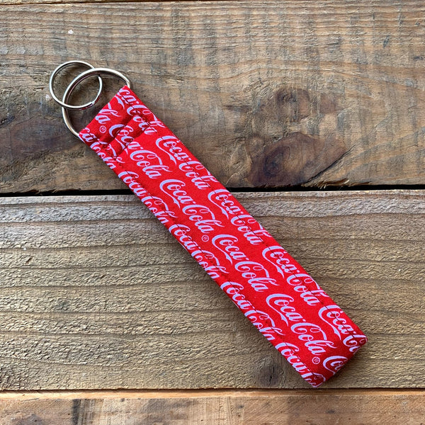 Handmade Wristlet Keychain - Coca Cola