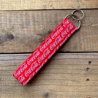 Handmade Wristlet Keychain - Coca Cola