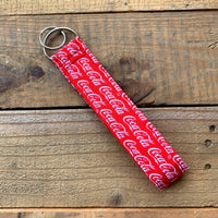 Handmade Wristlet Keychain - Coca Cola