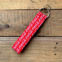 Handmade Wristlet Keychain - Coca Cola