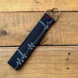 Handmade Wristlet Keychain - Heartbeat