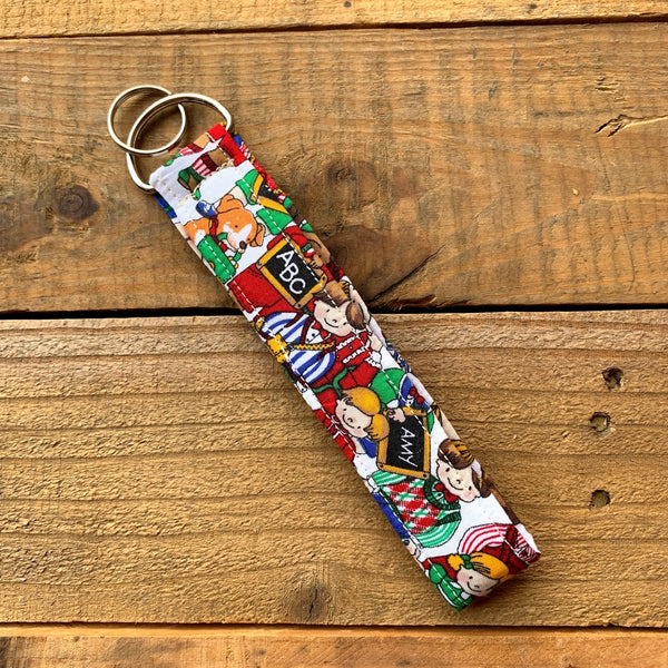 Handmade Wristlet Keychain - School's in Session