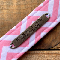 Handmade Wristlet Keychain - Pink Chevron