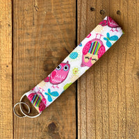 Handmade Wristlet Keychain - Life's a Hoot