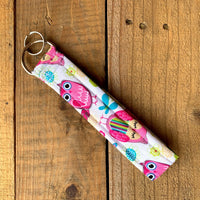 Handmade Wristlet Keychain - Life's a Hoot