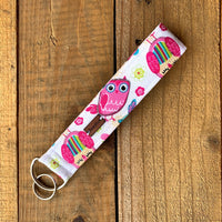 Handmade Wristlet Keychain - Life's a Hoot