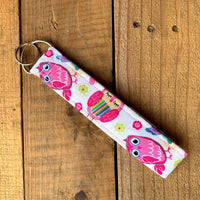 Handmade Wristlet Keychain - Life's a Hoot