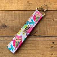 Handmade Wristlet Keychain - Life's a Hoot