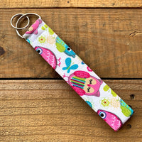 Handmade Wristlet Keychain - Life's a Hoot