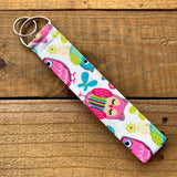Handmade Wristlet Keychain - Life's a Hoot