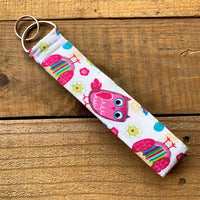 Handmade Wristlet Keychain - Life's a Hoot