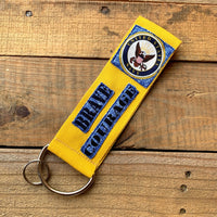 Handmade Wide Wristlet Keychain - Navy