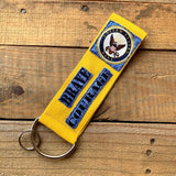 Handmade Wide Wristlet Keychain - Navy
