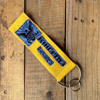 Handmade Wide Wristlet Keychain - Navy