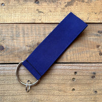 Handmade Wide Wristlet Keychain - Navy