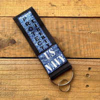 Handmade Wide Wristlet Keychain - Navy