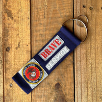Handmade Wide Wristlet Keychain - Marine Corp