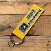 Handmade Wide Wristlet Keychain - Army