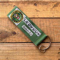 Handmade Wide Wristlet Keychain - Army