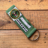 Handmade Wide Wristlet Keychain - Army